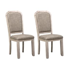 Taupe Upholstered Side Chair (RTA ) - Set of 2 Traditional, Rustic White