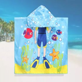 Microfiber Digital Printing Flower Girl Hooded Bath Towel Bathrobe Cartoon Printing Wearable