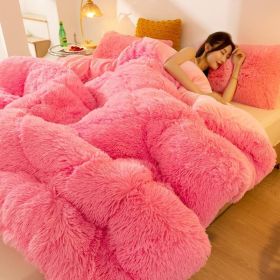 Super Soft Long Fleece Mink Crystal Velvet Thickened Warm Winter Quilt (Option: Girl Pink-100x150cm about2.5kg)