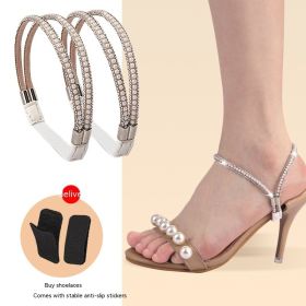 Anti-slip Shoelace High Heels Do Not Follow (Option: Pearl Plus Diamond)