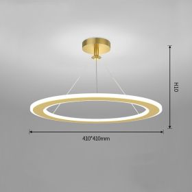 Simple Modern Circular Bedroom Study Chandelier (Option: Gold-White light-410x410mm)