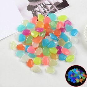 100 Luminous Stones Fluorescent Aquarium Pebbles Fish Tank Garden Luminous Stones (Option: Mixed colors-25pc)