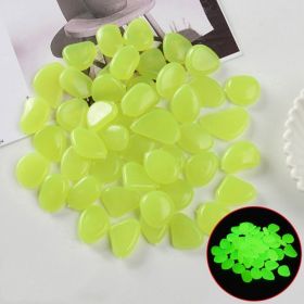 100 Luminous Stones Fluorescent Aquarium Pebbles Fish Tank Garden Luminous Stones (Option: Yellow-50pc)