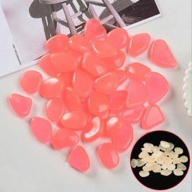 100 Luminous Stones Fluorescent Aquarium Pebbles Fish Tank Garden Luminous Stones (Option: Pink-50pc)