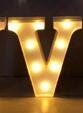 Luminous LED Letter Number Night Light English Alphabet Number Battery Lamp Romantic Wedding Christmas Party Decoration (Option: Always lit-V)