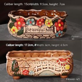 Ceramic Household Large-diameter Succulent Flower Pot (Option: Flower40 41 2pcs Set-Ceramic)