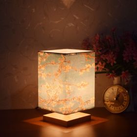 New Chinese Retro Style Bedside Night Light Warm (Option: Apricot blossom three color-Power switch button-220V US)