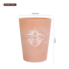 Bee Flowerpot Decoration Modern Simple Red Pottery Breathable Flower Pot With Hole Plant Pot (Option: CH0042)