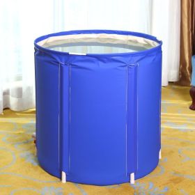 Household Folding Blue Starry Sky Folding Bath Bucket (Option: Free inflatable blue-70x70cm)