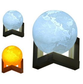 Double color touch 3D printing earth Jupiter lamp (Option: Earth-15cm-Touch 2 colors)