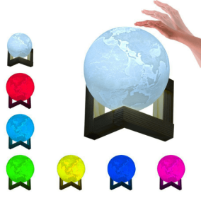 Double color touch 3D printing earth Jupiter lamp (Option: Earth-15cm-7color pat)