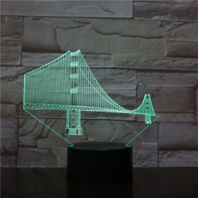 Manhattan Bridge Night Light Creative Gift Illusion Led Colorful Light (Option: Two color control)