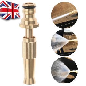 High Pressure Water Spray Gun Metal Brass Nozzle Garden Hose Pipe Lawn Car Home (Option: Brass)