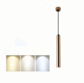 French Gold Long Cylindrical Chandelier (Option: 6x50CM Spotlight)