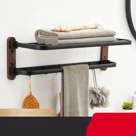 Raw Wood Bathroom Shelf Towel Rack Without Holes (Option: Bath Towel Rack 50CM)