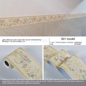 Three-dimensional Floating Belt Stickers Self-adhesive Living Room Wall Bathroom Waterproof Kitchen Countertop Decorative Sticker Lines (Option: Single Volume 10cmx5m-001 Style)