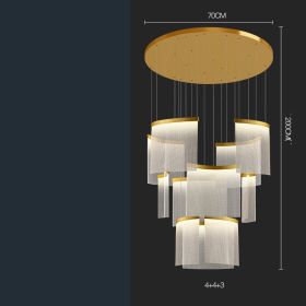 Villa Duplex Large Chandelier Living Room (Option: 11heads gold-Warm light)