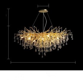 Postmodern Light Luxury Chandelier Water Drop Crystal Lamp Atmosphere (Option: L250-9W light source)