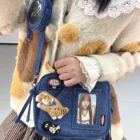 Fashion Casual Mini Denim Bag (Option: Dark denim)