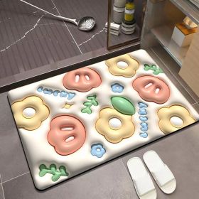 Ins Soft Diatom Mud Expanded Florets 3D Visual Non-slip Foot Mat (Option: LTH004-50x80cm Plush point)