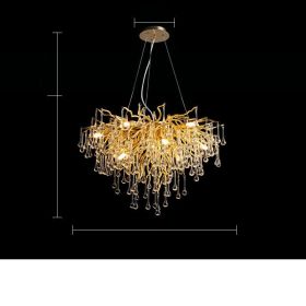 Postmodern Light Luxury Chandelier Water Drop Crystal Lamp Atmosphere (Option: 120C-9W light source)