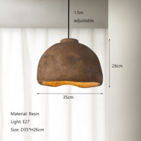 Japanese Style Chandelier Bedroom Study Modern Simple Homestay Lamps (Option: Brown-35cm)