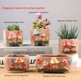 Succulent Small Flower Pot Stoneware Breathable Purple Sand Absorbent Basin (Option: 035-Ceramic)