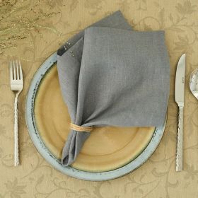 Pure Linen Insulation Placemat Square Wiping Towel Solid Color Napkin Mouth Cloth (Option: Cloud Gray-38 × 55cm)