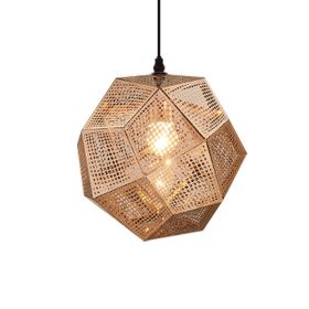 Pendant Modern Simple Grid Light Shadow Polyhedral Ball (Option: Rose Gold-60cm)