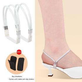 Anti-slip Shoelace High Heels Do Not Follow (Option: Mirror White)