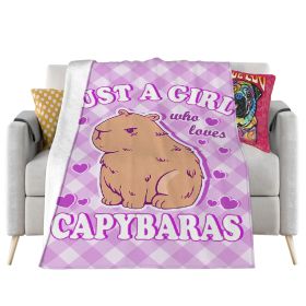 Capybara Animal 3D Printing Flannel Blanket (Option: 1style-75 × 100)