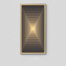 Modern Light Luxury Wall Abstract With Light Hanging Picture (Option: E-50X100CM-Black Frame)