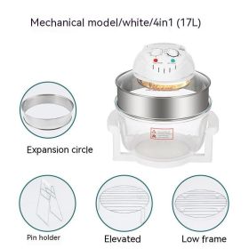 Glass Visual Air Fryer Convection Oven (Option: MechanicalWhite4in1-American Standard)