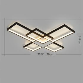 LED Ceiling Lamp Warm Bedroom Simple Household (Option: Black-5heads)