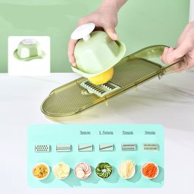 Multifunction Transparent Vegetable Cutter Steel Blade Potato Slicer Fruit Shred Dicing Blades Carrot Cheese Grater Chopper Kitchen Gadgets (Option: Veneer cutter-6blades)