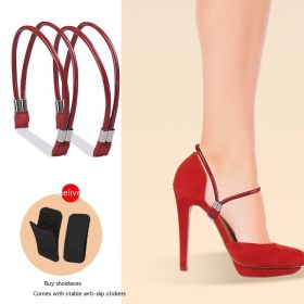 Anti-slip Shoelace High Heels Do Not Follow (Option: Mirror Red)