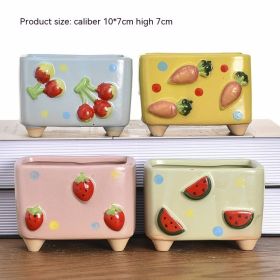 Succulent Flower Pot Ceramic Stoneware Simple Small Pot Plant (Option: B579A Fresh Fruit-Small And Medium)