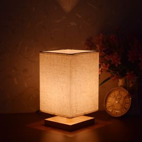 New Chinese Retro Style Bedside Night Light Warm (Option: Simple linen three color-Power switch button-220V US)