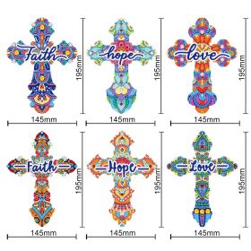 Diamond Painting Bookmark Wholesale PET Thin 5D Feather Cross Crystal Pendant (Option: SQ208)