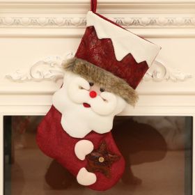 Santa Snowman Deer Imitation Leather Socks Decoration (Option: Old Man)