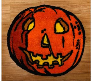 Halloween Theme Carpet Cashmere Floor Mat Non-slip (Option: Ugly Pumpkin-50x80cm)