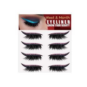 Self-adhesive Eyelash Eyeliner Stickers (Color: Pink)