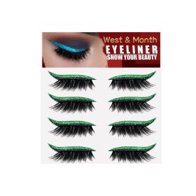 Self-adhesive Eyelash Eyeliner Stickers (Color: Green)