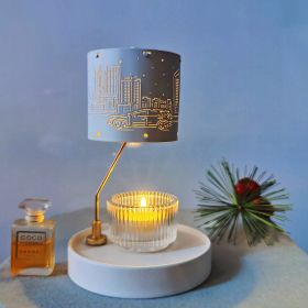 Creative White Magnetic Pallet Aromatherapy Candlestick (Option: White Disc City Lampshade)