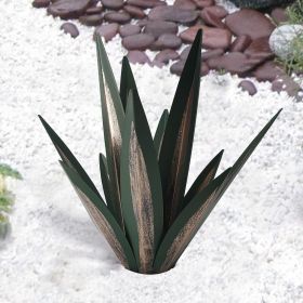 Agave Flower Metal Creativity Decoration Iron Artware Outdoor (Option: Green With Light-35CM)