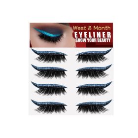 Self-adhesive Eyelash Eyeliner Stickers (Color: Blue)