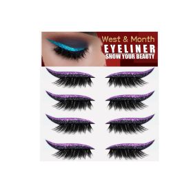 Self-adhesive Eyelash Eyeliner Stickers (Color: Purple)