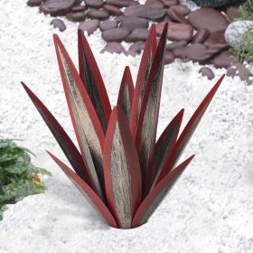 Agave Flower Metal Creativity Decoration Iron Artware Outdoor (Option: Red With Lights-35CM)