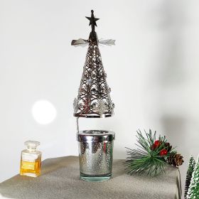 Creative Christmas Gift Aromatherapy Cone (Option: Silver Iron Star Empty Cup)