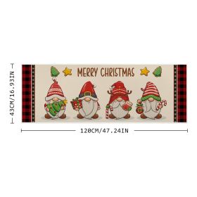 Christmas Printing Carpet Mat Non-slip And Stain-resistant (Option: Heron Christmas Dwarf-43x120cm)